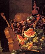 Still-Life with Musical Instruments and Fruit Cristoforo Munari